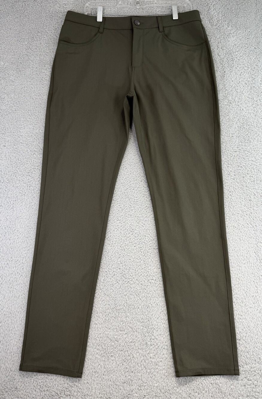 Vuori Meta Pant V430 Mens 33x32 Olive Performance 5-Pocket Stretch Slim Trousers